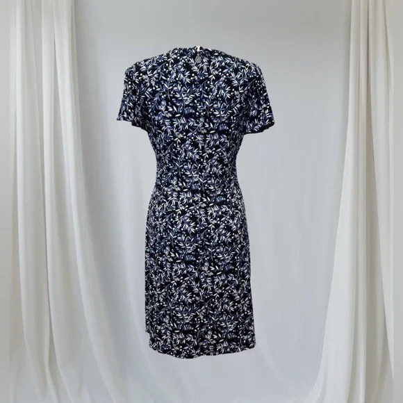 ✅Tommy Hilfiger Blue and White Flutter Sleeve Sheath Dress - Picture 2 of 14